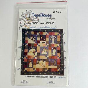 Tree House Designs Quilt Pattern #102 Buttons & Snows 60x64" 1996